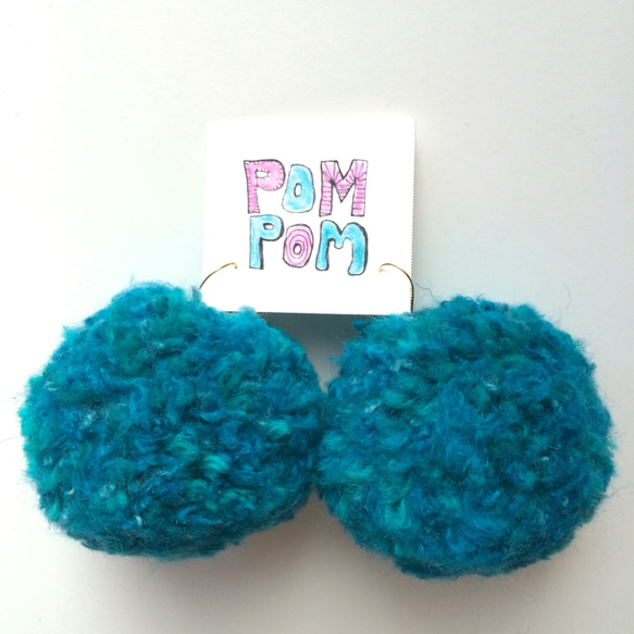 POMPOM BIG TurquoiseBlue mix 2枚目の画像