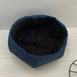 送料無料　サマーウールのベレー帽（ブルーグレー） 4枚目の画像