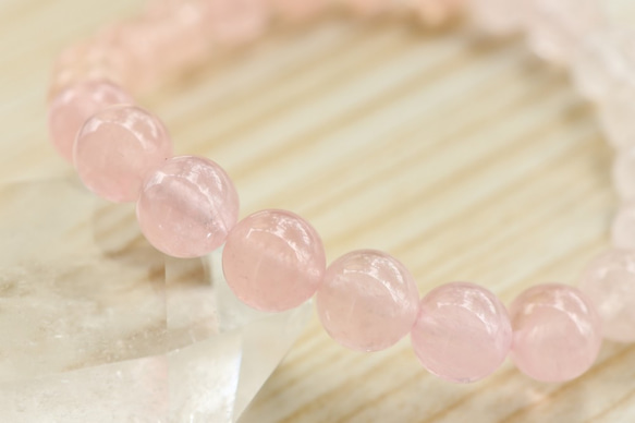 …☆宝石品質の美しいべリル石♡☆…☆ピンクモルガナイト：8.2ミリ☆…☆天然石ブレスレット☆… 5枚目の画像