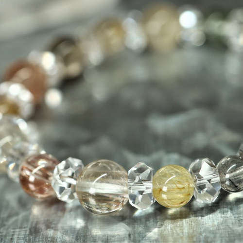 【専用】高品質✿超美品❀天然石ミックスルチル約12.3㍉ 福禄寿ミックスルチルクォーツ - 11mm玉、サイズ17cm | 天然石