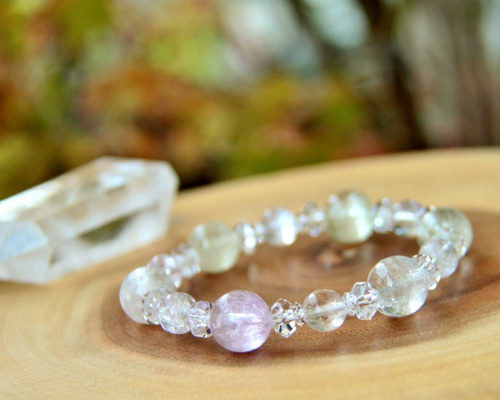 一点物　天然石　ハンドメイドブレス　超高品質　クンツァイト　宝石 0_dfa8b0fb0f63a7de2c20cedf48fc