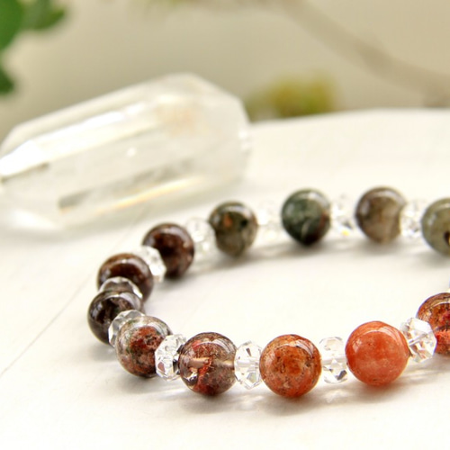 ☆四季の風景☆…☆ガーデンクォーツ10ミリ＆水晶☆…☆天然石