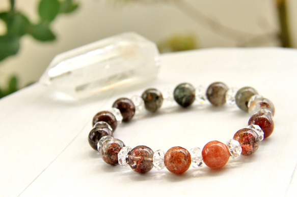 ☆四季の風景☆…☆ガーデンクォーツ10ミリ＆水晶☆…☆天然石