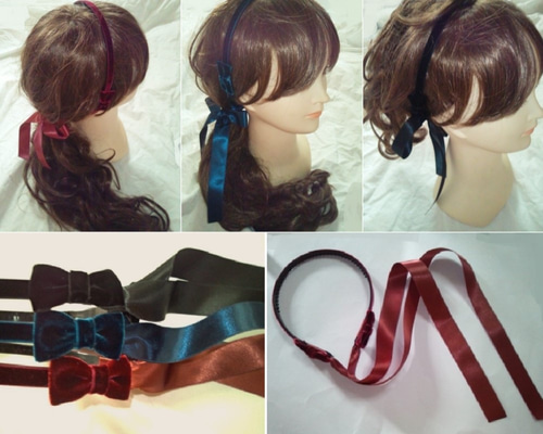ピンクハウス❤️【未使用】ベルベットリボンのカチューシャ❤️ ロゴ入りサテンリボン ピンクハウス❤️【未使用】ベルベットリボンのカチューシャ