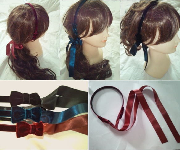 大人可愛い ちょっとお上品に(^_-)-☆ 耳横リボン❤後ろにたらしリボン
