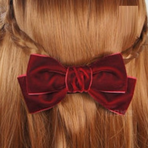 大人可愛い ベルベットリボンのバレッタ バレッタ MelodyPink 通販