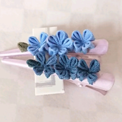 小さな青い花の藤色ミニコンコルドクリップ 2枚目の画像