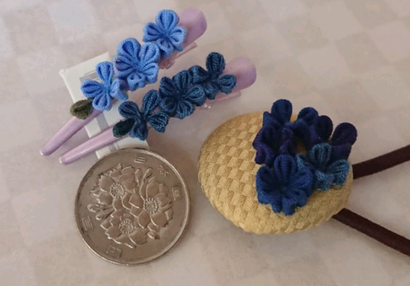 小さな青い花の藤色ミニコンコルドクリップ 5枚目の画像