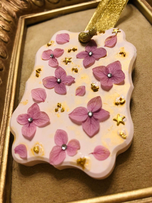 魔法の紫陽花タイルピンクアロマストーン 3枚目の画像