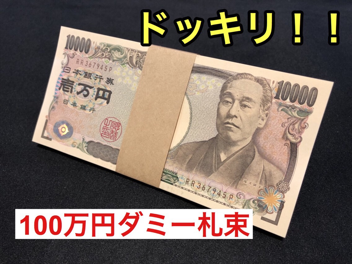 ドッキリ 家族 子供 友達 ジョークグッズ 100万円札束 お札 お金 百万