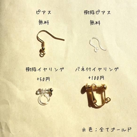 引き揃え糸とパールのピアス(オレンジ×白ぽんぽん) 5枚目の画像