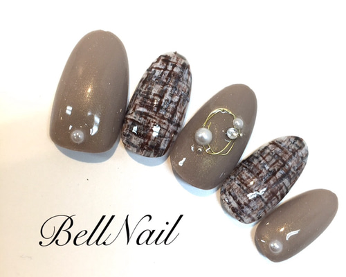 秋かわいいツイードネイル ネイルチップ（つけ爪） bell_nail 通販