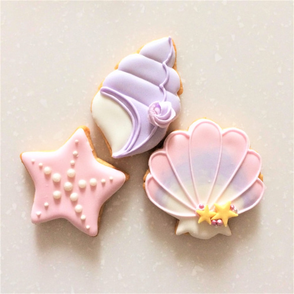 夏のお誕生日に☆人魚姫のアイシングクッキーセット 5枚目の画像