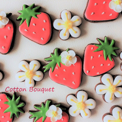 苺とお花のアイシングクッキーセット 3枚目の画像