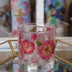 バラのグラスキャンドルホルダー&バラのボタニカルキャンドルGift set 4枚目の画像