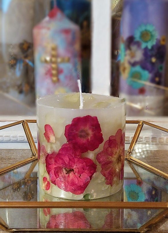 バラのグラスキャンドルホルダー&バラのボタニカルキャンドルGift set 9枚目の画像