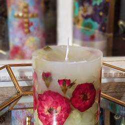 バラのグラスキャンドルホルダー&バラのボタニカルキャンドルGift set 10枚目の画像