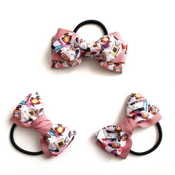 再販×1】選べる2個セット パズル柄ヘアゴム リボンヘアゴム