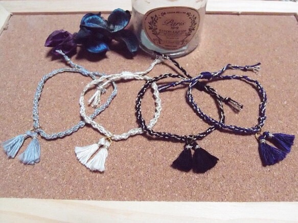 タッセルミサンガブレス♡海外アクセ風✴︎ ブレスレット