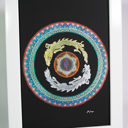 謎の輪　絵　水彩画　絵画　飾り 謎の輪 絵 水彩画 絵画 飾り