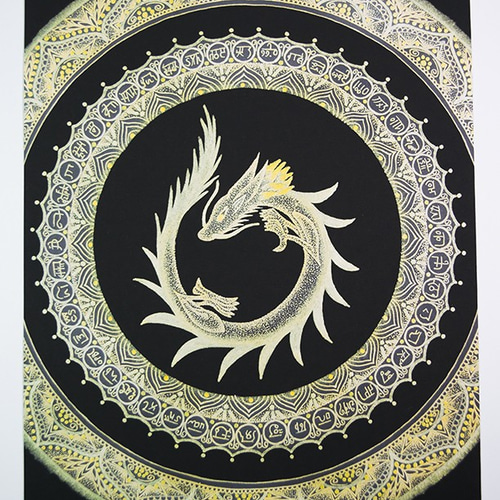 曼荼羅アートプリント「前向きな思考を保つ」[A5] 絵画 染谷仁 通販