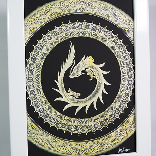 曼荼羅アートプリント「前向きな思考を保つ」[A5] 絵画 染谷仁 通販