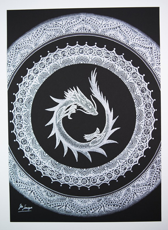 開運絵画　❀曼荼羅最強コンビ様優舞❀ 曼荼羅アートプリント「最善の結果を引き寄せる」[A5] 絵画 染谷