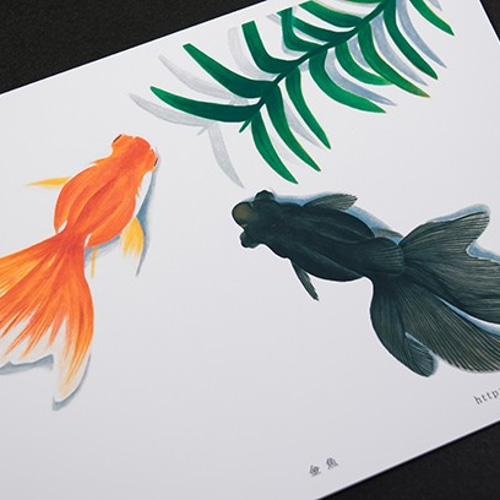 絵ポストカードNo.44「金魚」【選べる3枚】 ポストカード 染谷仁 通販