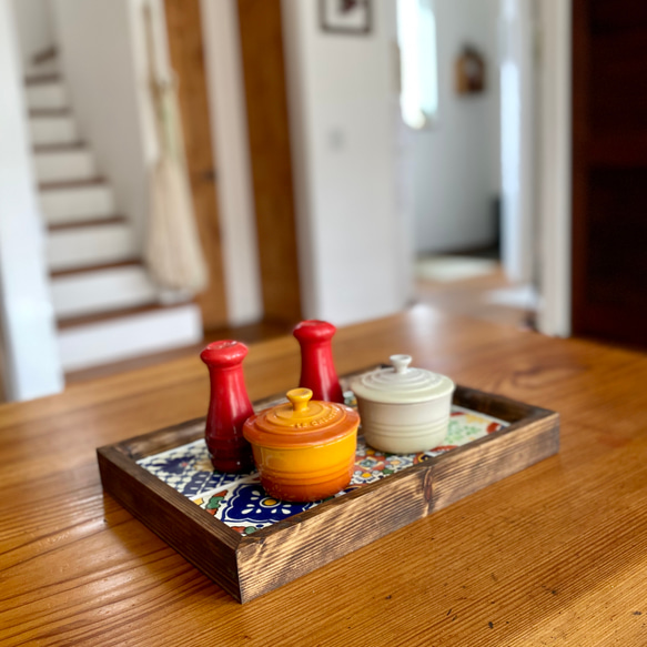 一点物 古材 メキシカンタイル オーダーテーブル カフェ