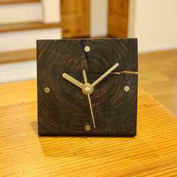 木と真鍮の置時計【受注生産】 1枚目の画像