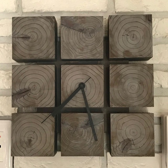 ラスティックなWood Wall Clock【受注生産】 2枚目の画像