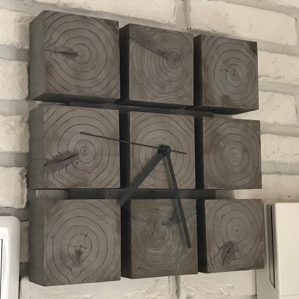 ラスティックなWood Wall Clock【受注生産】 3枚目の画像