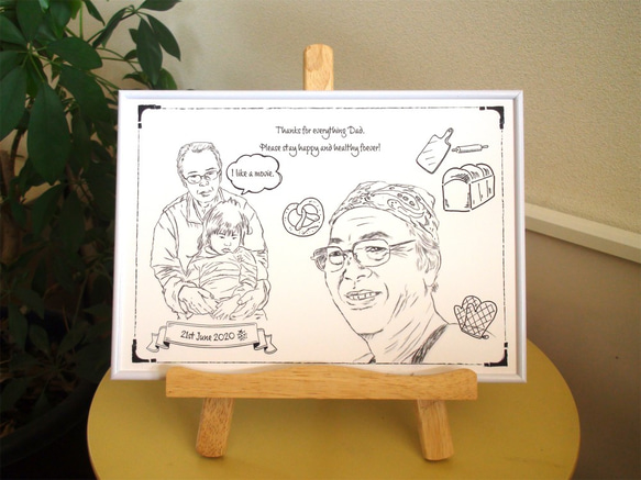 4名さま A4サイズ【似顔絵オーダー】コピー1枚 用紙のみ 4名さま A4