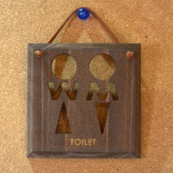 國內免費送貨壁掛式房間板布朗（TB）的廁所標誌 第1張的照片