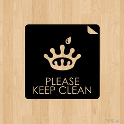 【国内送料無料】PLEASE KEEP CLEAN カッティングスッテカー 3枚目の画像