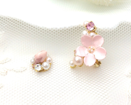 さくらとパール・ビジューのイヤーカフとイヤリング/ピアス