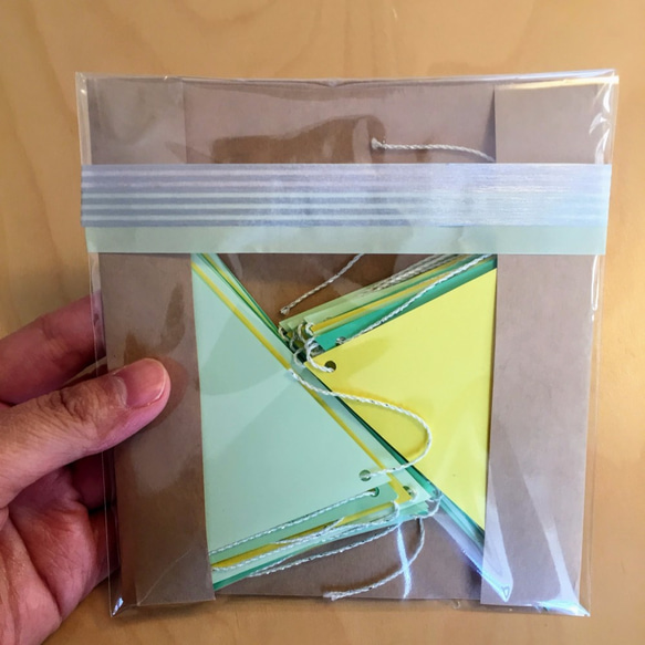 爽やかグリーンの三角ガーランド150cm×２本 4枚目の画像