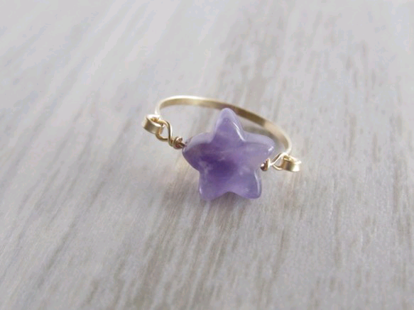 14Kgf ☆ アメジスト１つ星リング