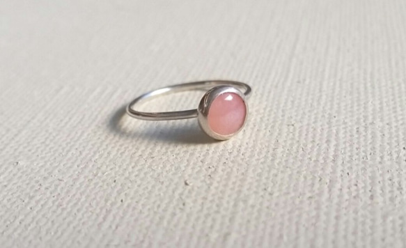 新品 天然石ピンクオパールのぷちっとsilverリング feel 指輪・リング アクセサリー