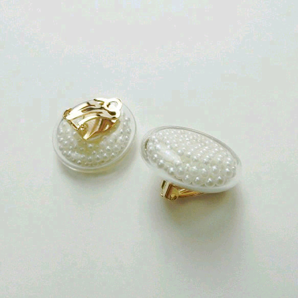 glass pearl earring disk 3枚目の画像