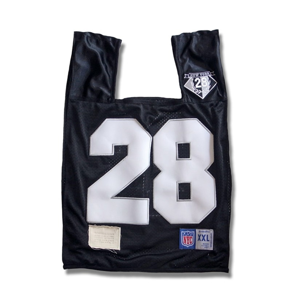 リメイク NFLゲームシャツ マーケットバッグ | ブラック トートバッグ