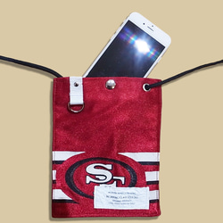 リメイク NFL ゲームシャツ モバイルポーチ -"80"/ バーガンディー 1枚目の画像