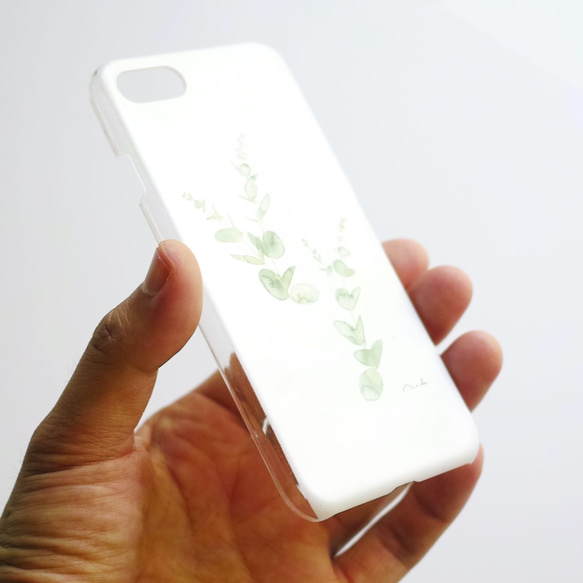 【 iPhone GALAXY Xperia ほか各機種対応 】水彩画のハードケース 「ユーカリ」 4枚目の画像