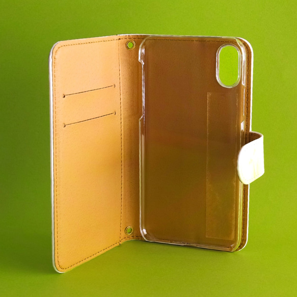 [與iPhone X Aquos GALAXY Xperia等機型兼容]水彩筆記本型保護套“向日葵” 第6張的照片