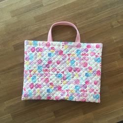 裏地なし・女の子の柄のレッスンバッグ ☆ピンク その他入園グッズ