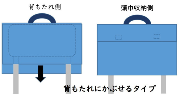 ちょうちょ柄の防災頭巾カバー背もたれタイプ(ピンク) 4枚目の画像