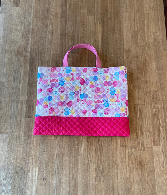レッスンバッグ】 ハンドメイド 【花柄パープルXラベンダー