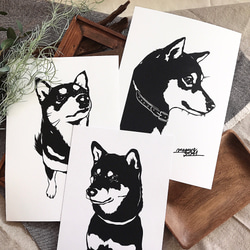 黒柴犬の肖像画　　切り絵ポスター（原画） 6枚目の画像