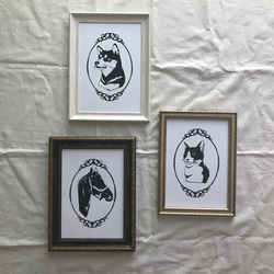 黒柴犬の肖像画　　切り絵ポスター（原画） 7枚目の画像