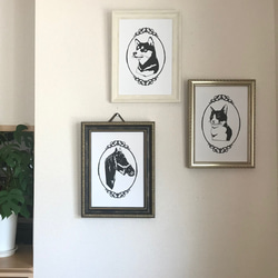 黒柴犬の肖像画　　切り絵ポスター（原画） 8枚目の画像